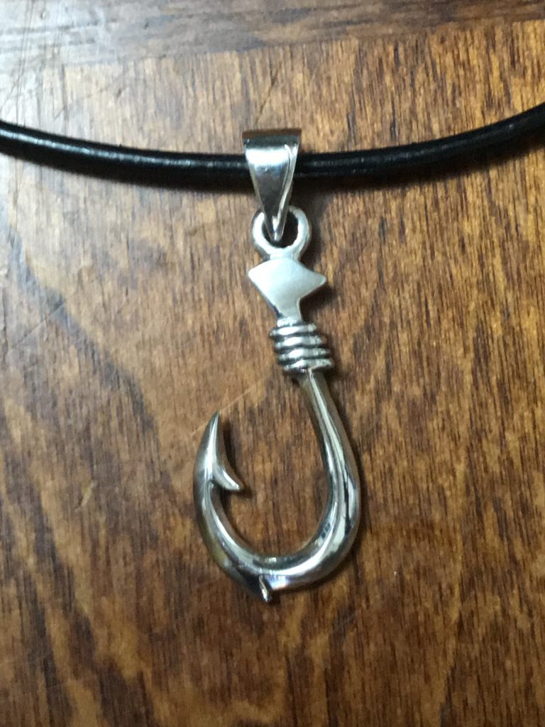 Fish Hook Pendant Leather Necklace Darcizzle Offshore