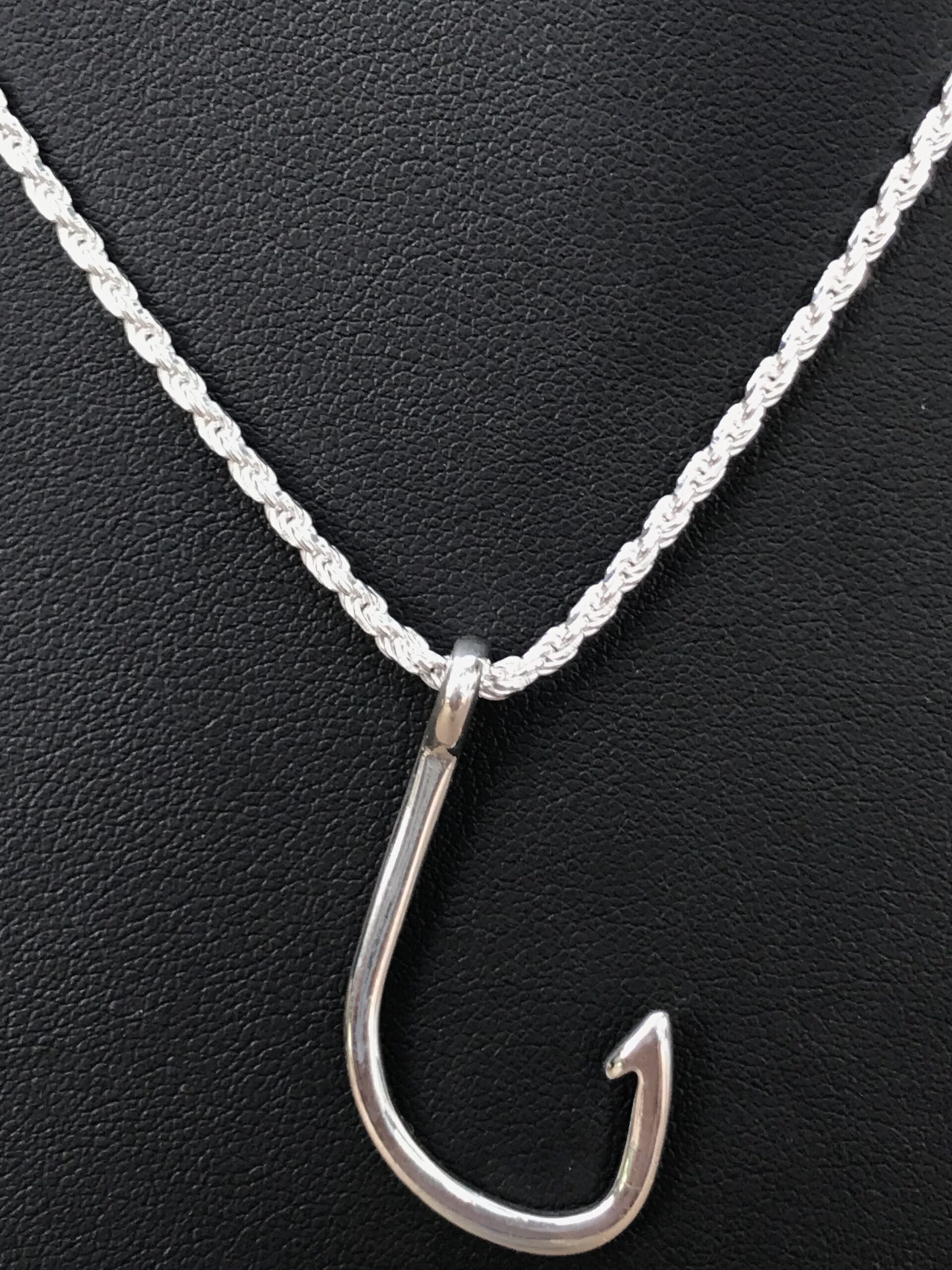 Thin Fish Hook Pendant Necklace Darcizzle Offshore