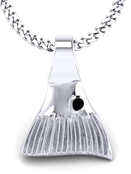Redfish Tail 3D Sterling Silver Pendant Necklace