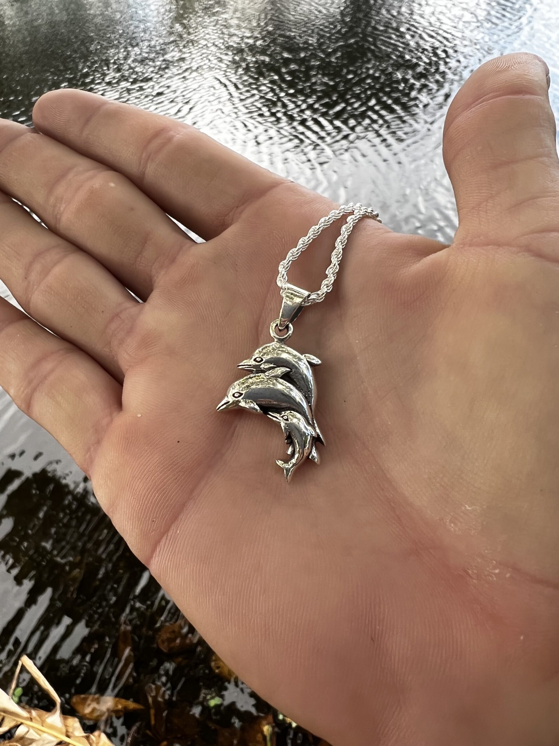 Dolphin Family Pendant Necklace - Image 7
